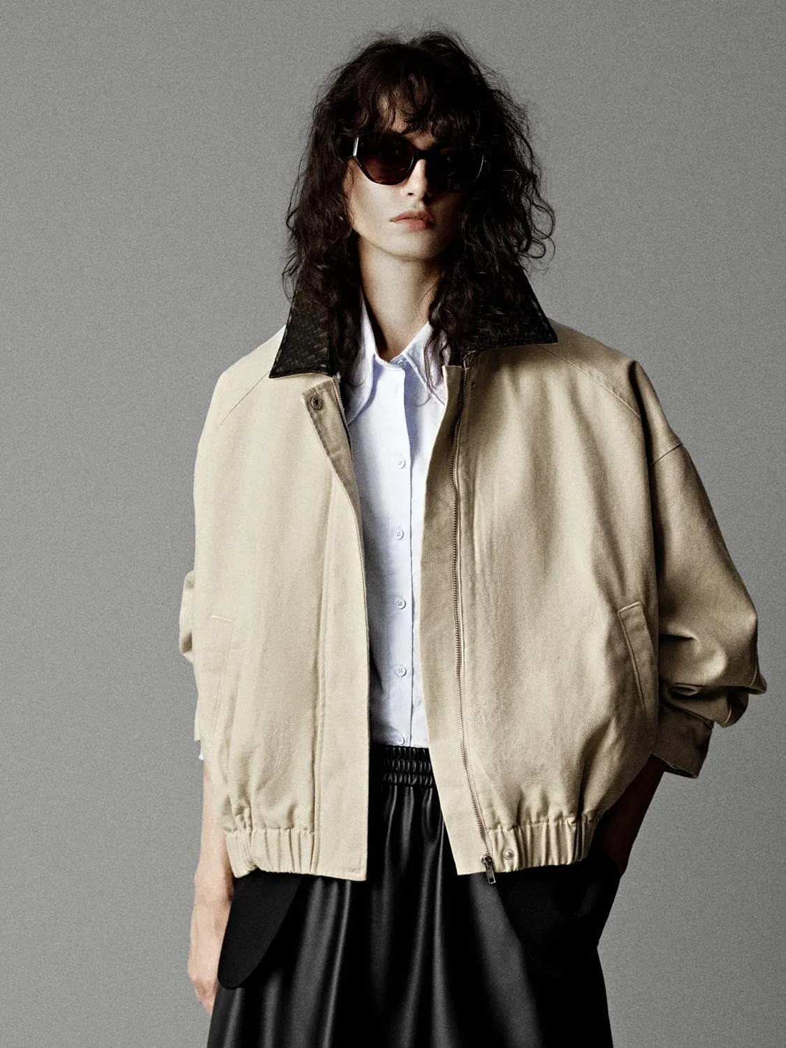 Contrast Collar Denim Bomber Jackets sold by Urban Revivo