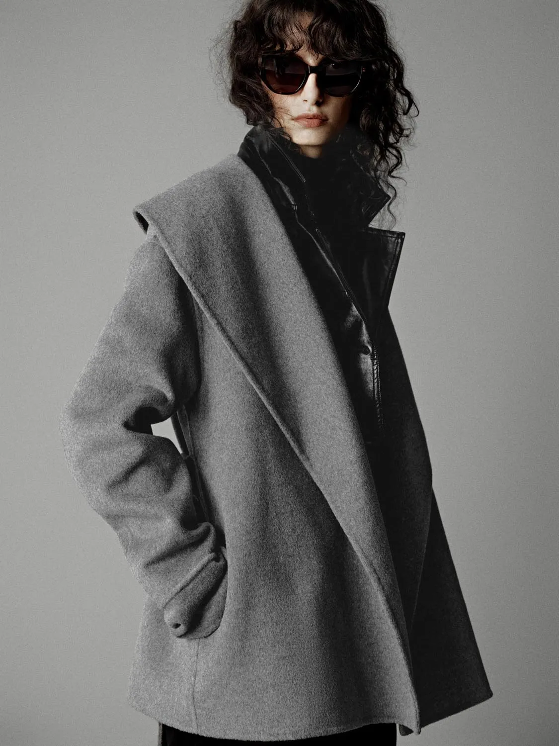 Wrap Front Oversize Wool Blend Coats sold by Urban Revivo product image thumbnail 2
