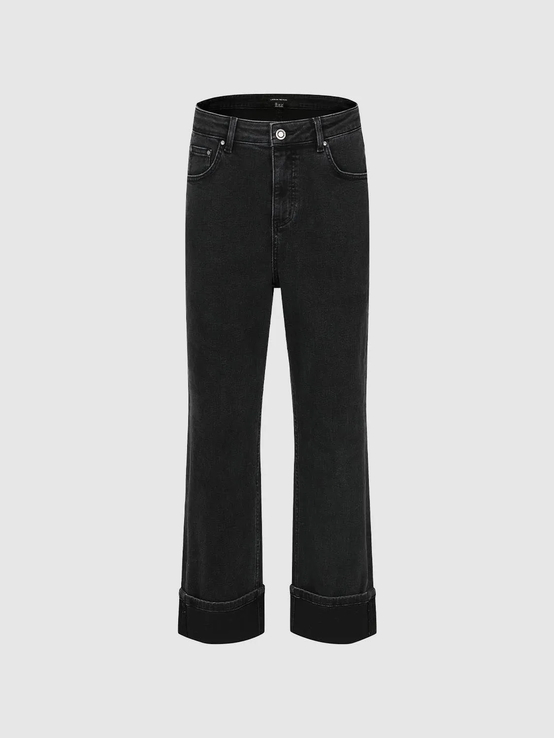 Cuffed Straight Leg Jeans sold by Urban Revivo
