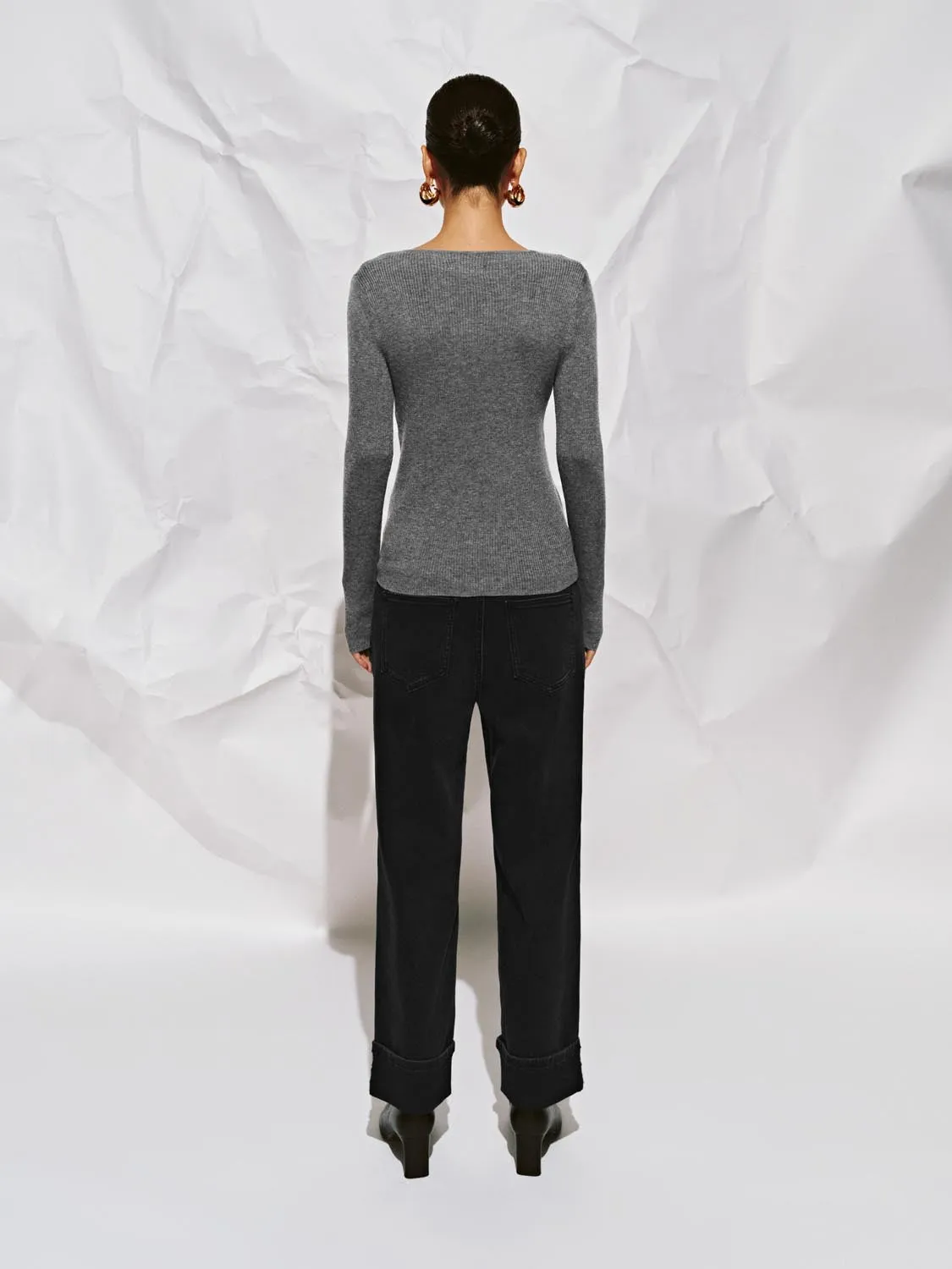 Cuffed Straight Leg Jeans sold by Urban Revivo product image thumbnail 4