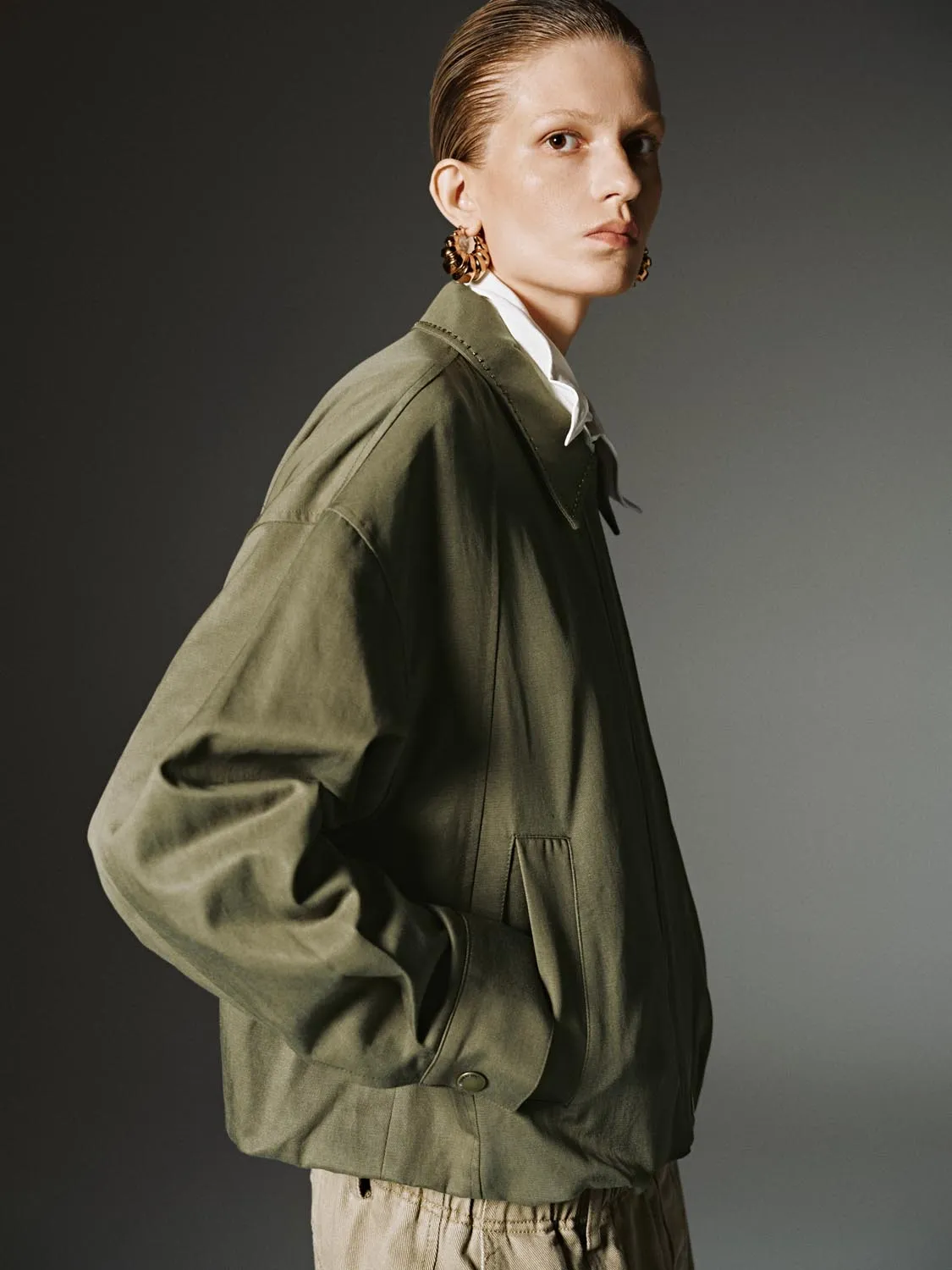 Stud Detail Loose Fit Jackets sold by Urban Revivo product image thumbnail 2