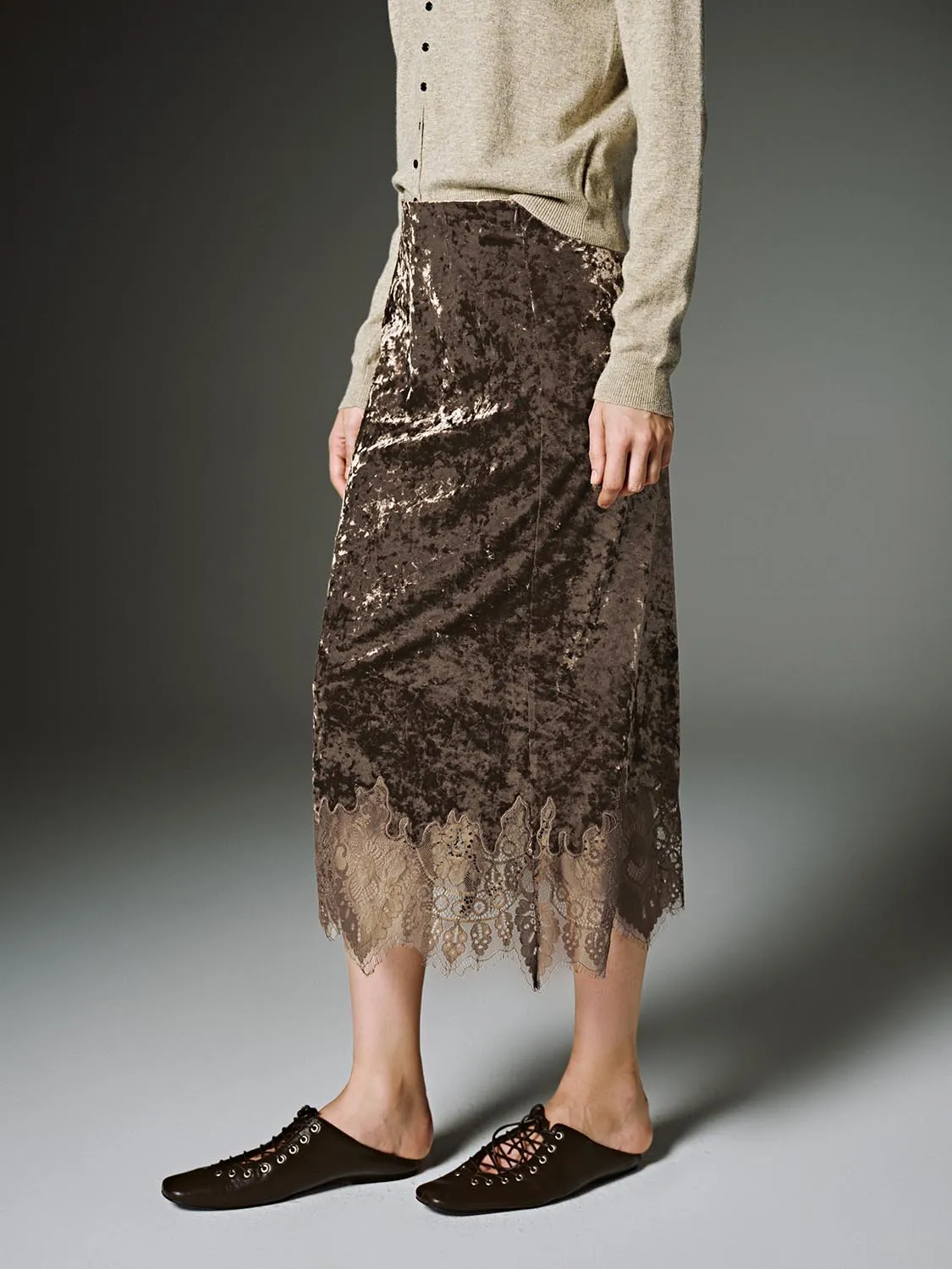 Lace Hem Straight Midi Skirts sold by Urban Revivo product image thumbnail 3
