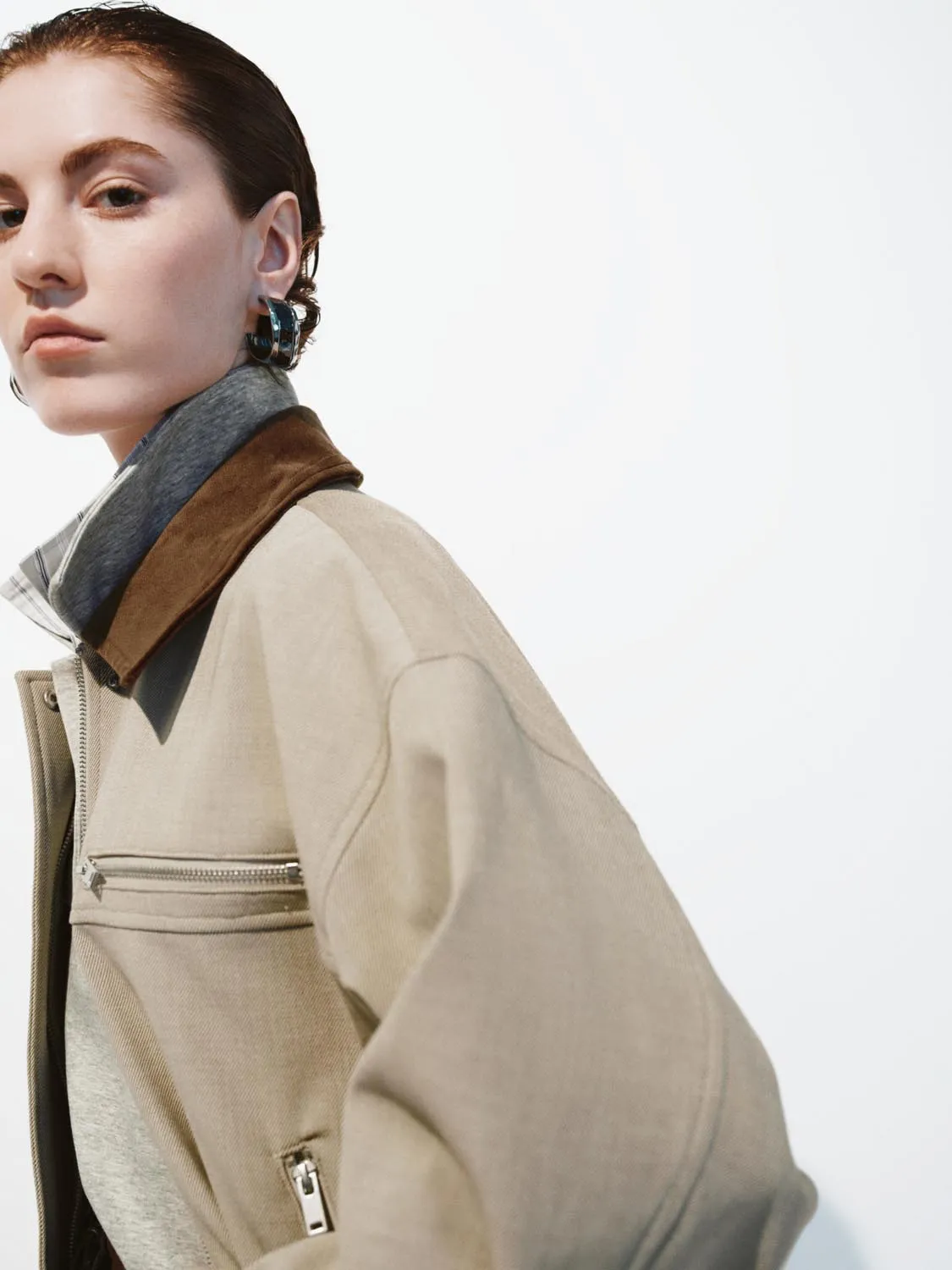 Contrast Collar Bomber Jackets sold by Urban Revivo product image thumbnail 3