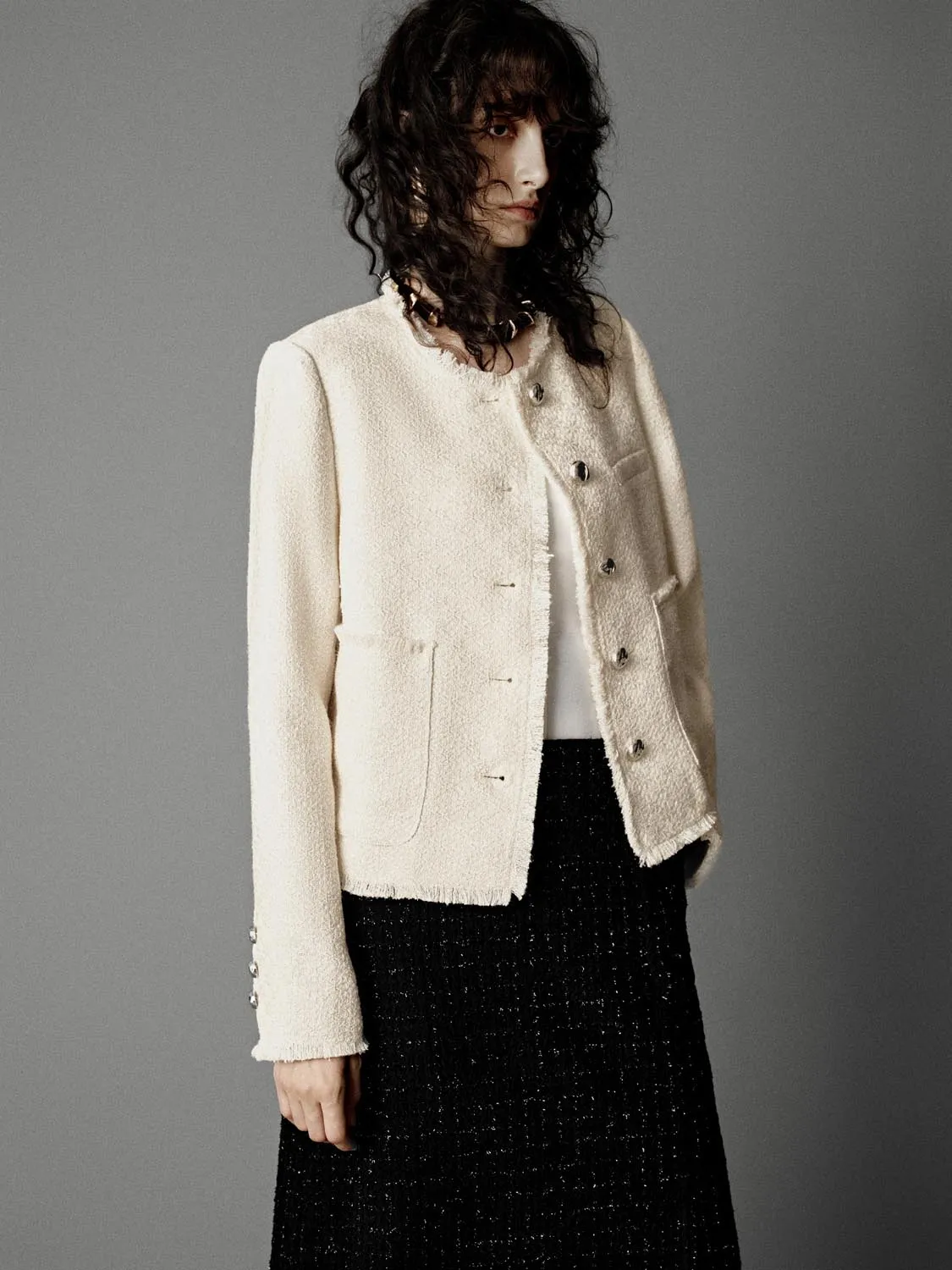 Fringed Tweed Jackets sold by Urban Revivo product image thumbnail 2