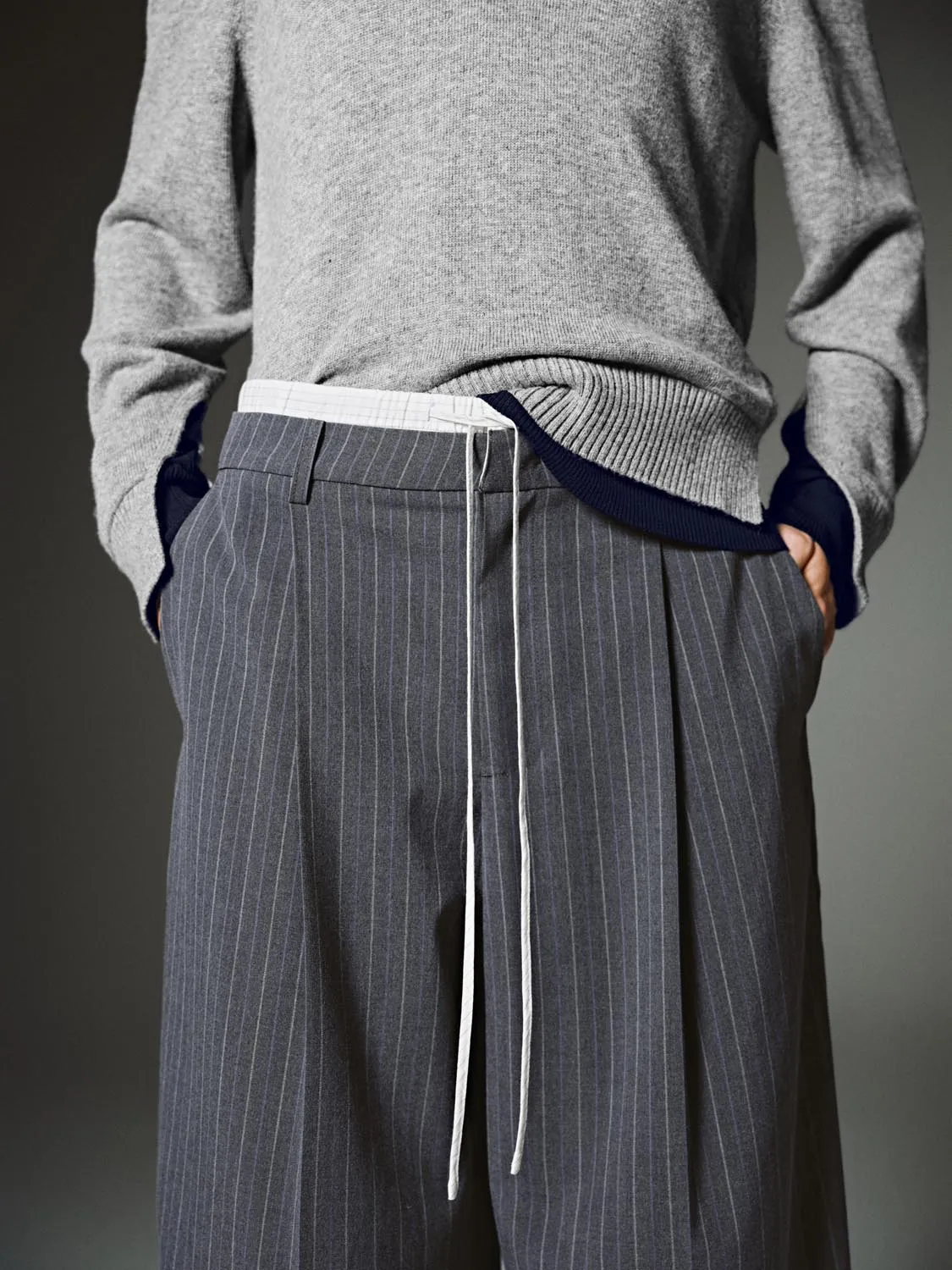 Drawstring Striped Wide Leg Pants sold by Urban Revivo product image thumbnail 5