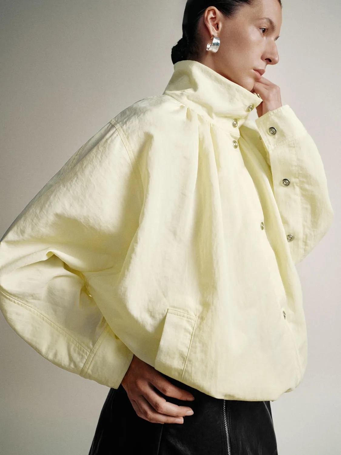 Funnel Neck Button Up Jackets sold by Urban Revivo product image thumbnail 2