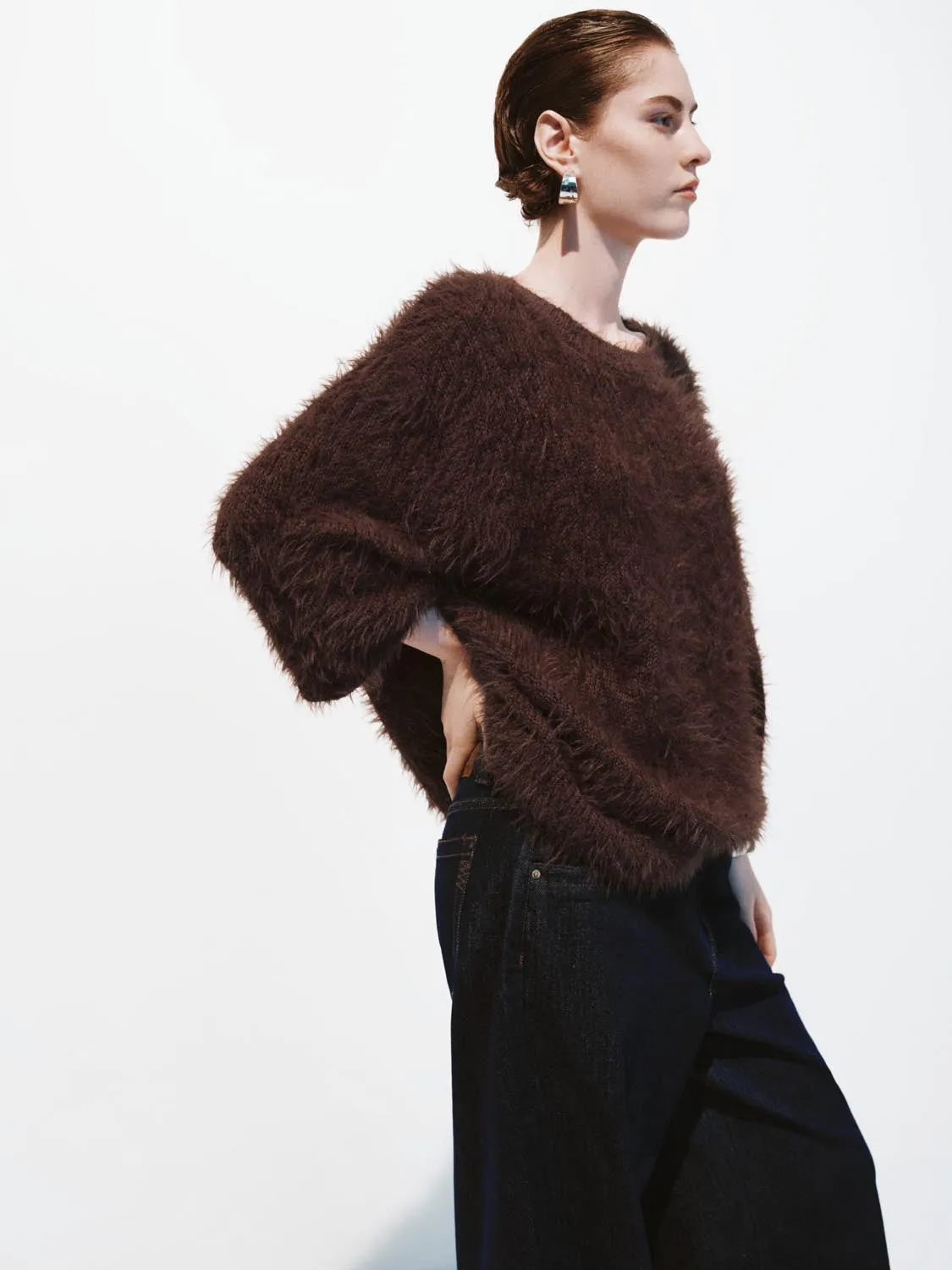 Fluffy Long Sleeve Knitted T-Shirts sold by Urban Revivo product image thumbnail 2