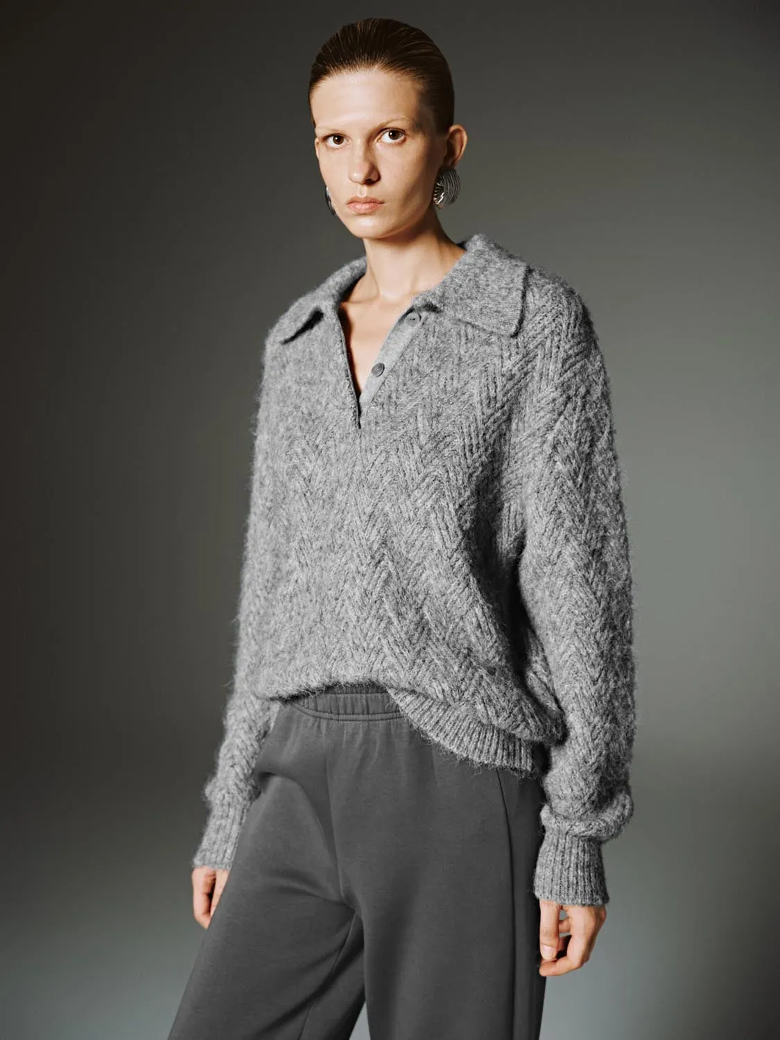 Collared Long Sleeve Knitted T-Shirts sold by Urban Revivo product image thumbnail 2