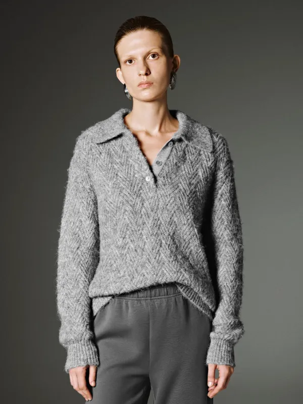 Collared Long Sleeve Knitted T-Shirts sold by Urban Revivo