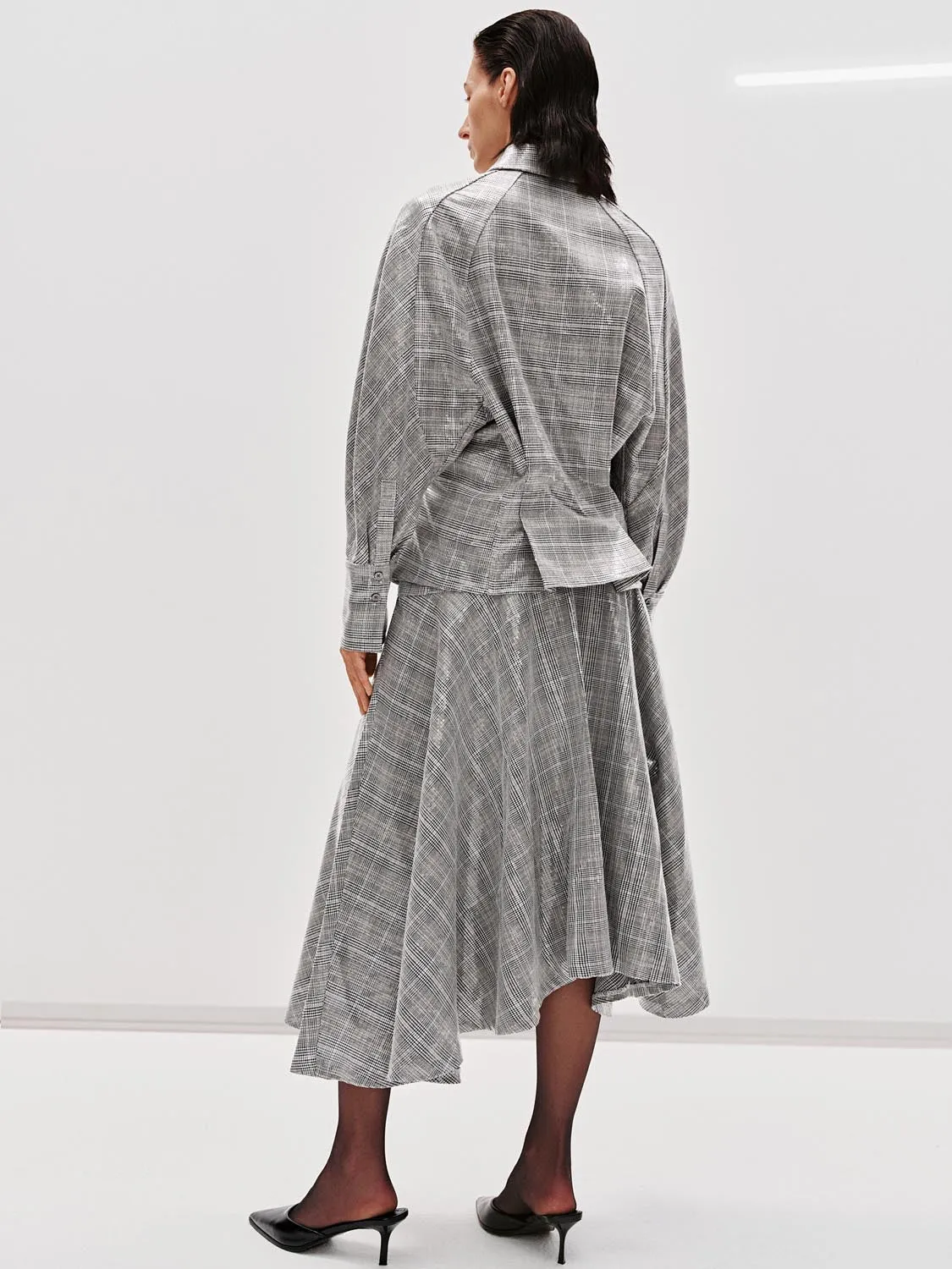 Check A-Line Midi Skirts sold by Urban Revivo product image thumbnail 4