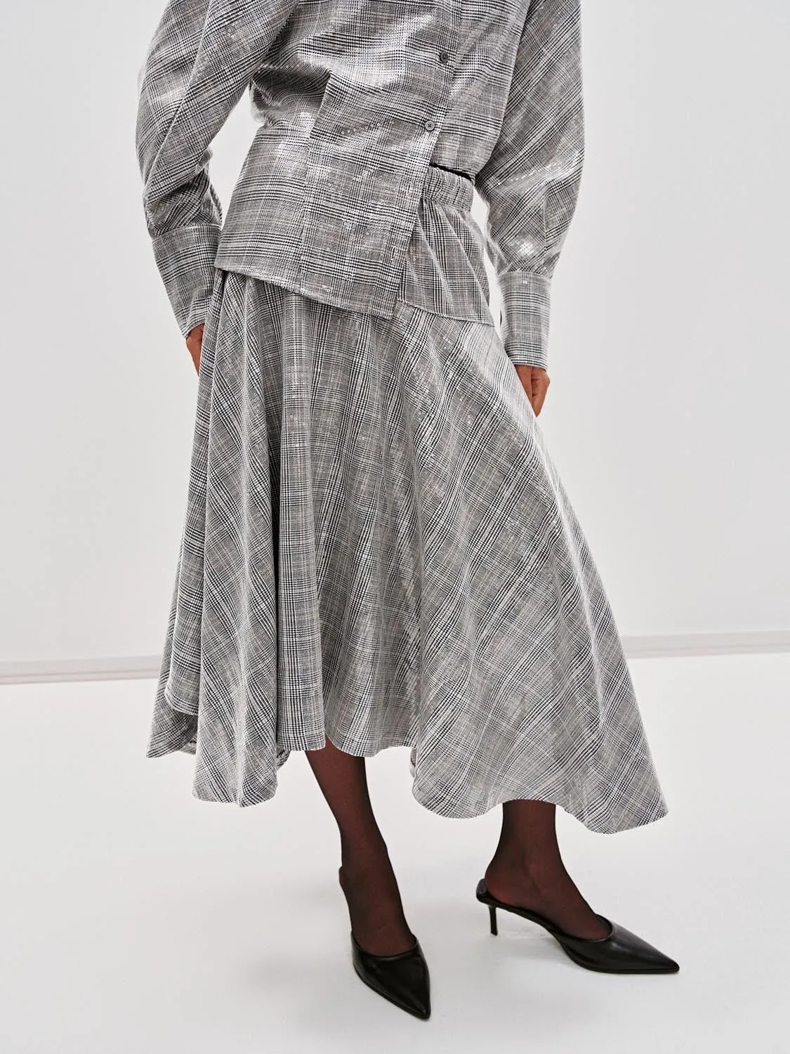 Check A-Line Midi Skirts sold by Urban Revivo product image thumbnail 3