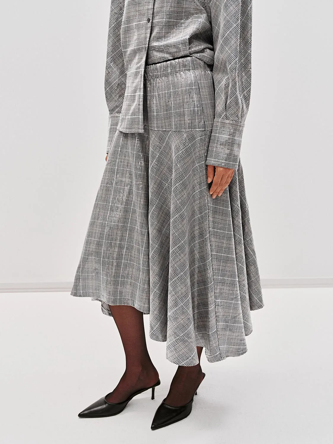 Check A-Line Midi Skirts sold by Urban Revivo