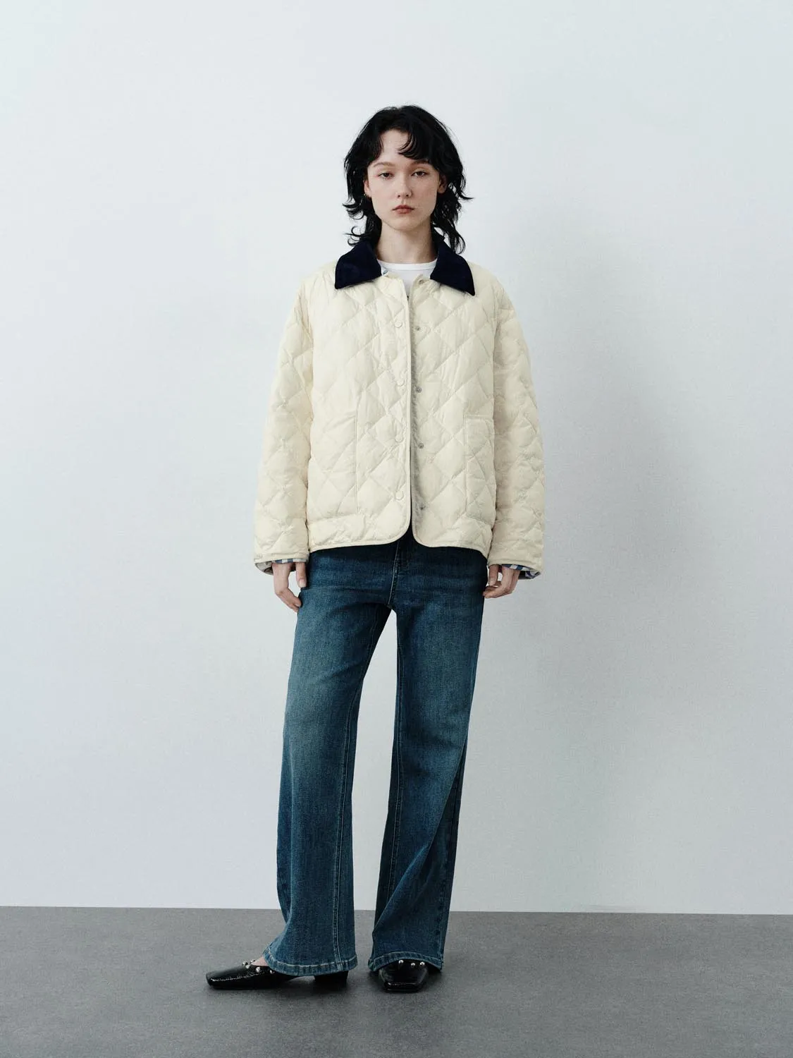 Contrast Collar Quilted Liner Jackets sold by Urban Revivo product image thumbnail 4