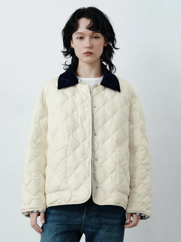 Contrast Collar Quilted Liner Jackets sold by Urban Revivo
