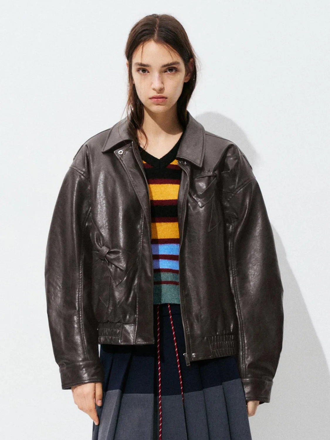 Vegan Leather Bomber Jackets sold by Urban Revivo