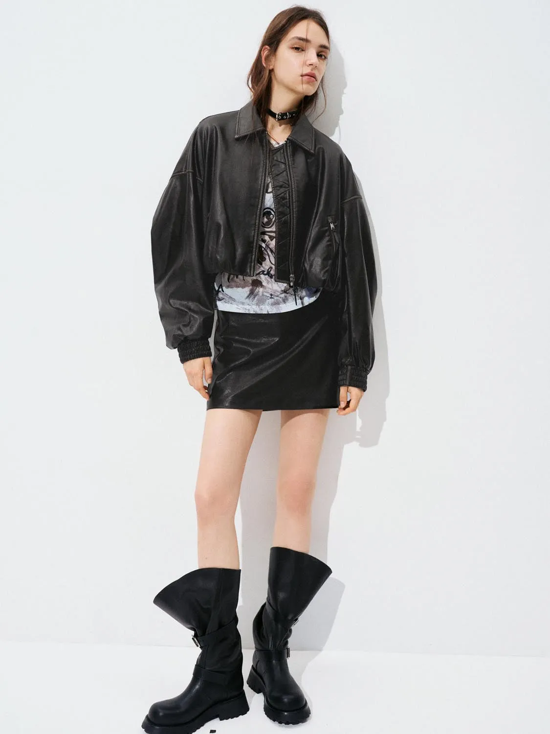 Balloon Sleeve Cropped Jackets sold by Urban Revivo product image thumbnail 4