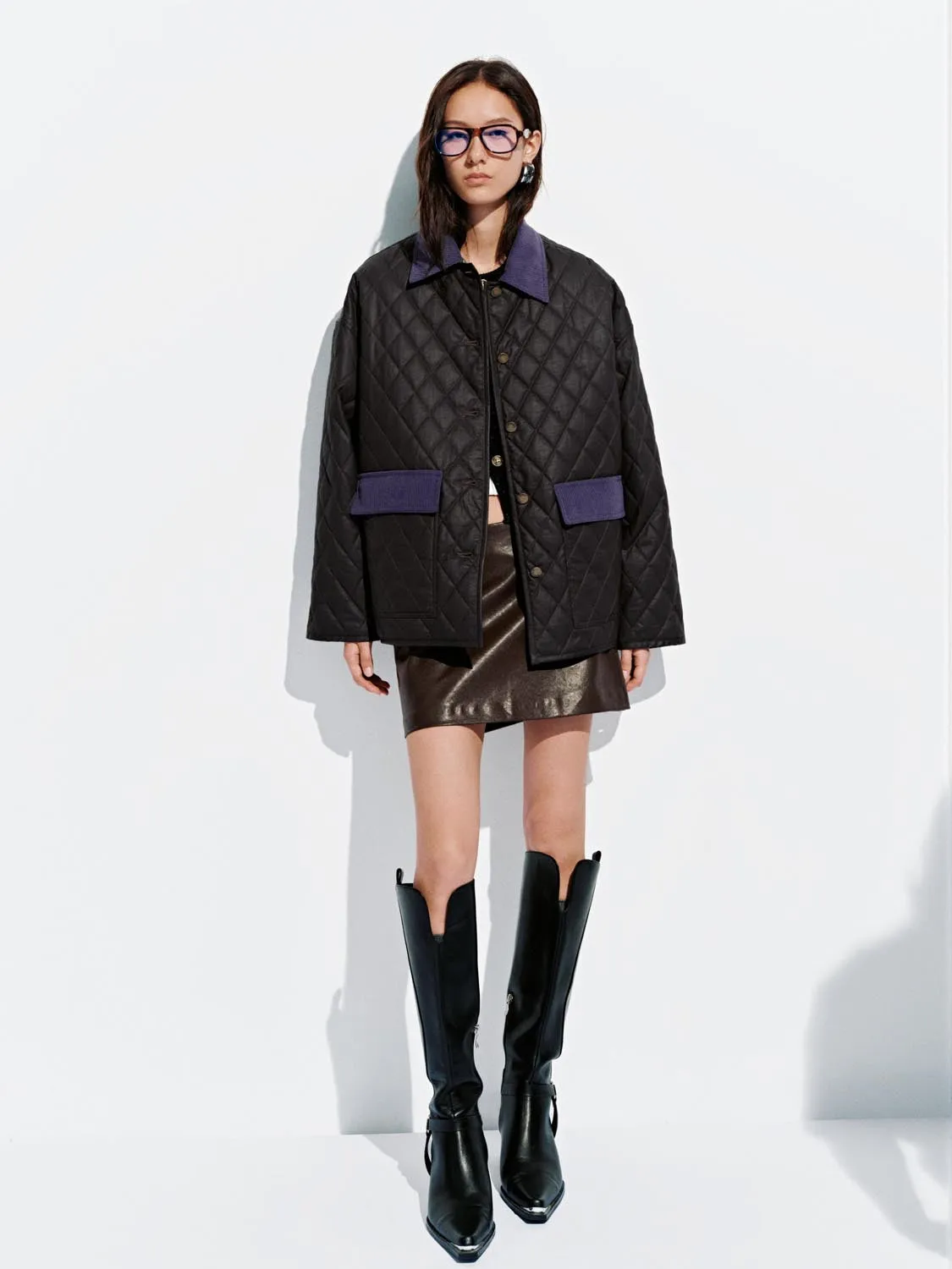 Contrast Collar Quilted Liner Jackets sold by Urban Revivo product image thumbnail 5