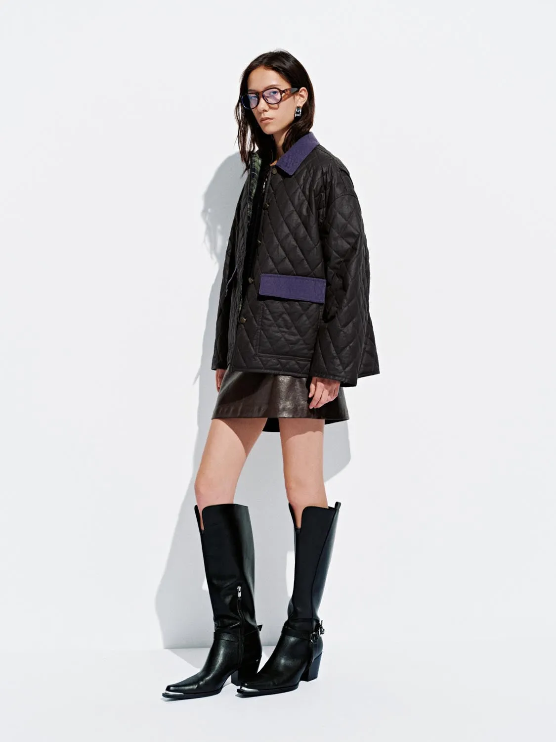 Contrast Collar Quilted Liner Jackets sold by Urban Revivo product image thumbnail 4