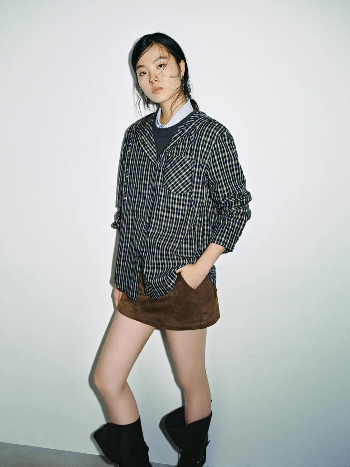 Drawstring Check Hooded Shirts sold by Urban Revivo product image thumbnail 2