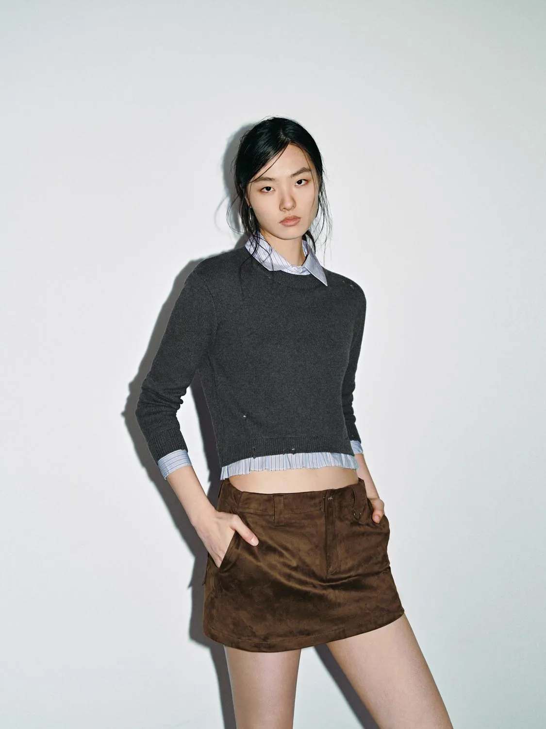 2 In 1 Long Sleeve Knitted T-Shirts sold by Urban Revivo product image thumbnail 2