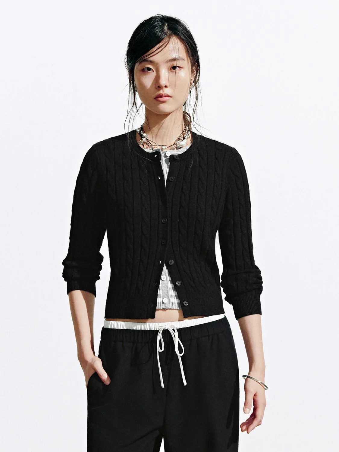 2 In 1 Contrast Knitted Cardigans sold by Urban Revivo