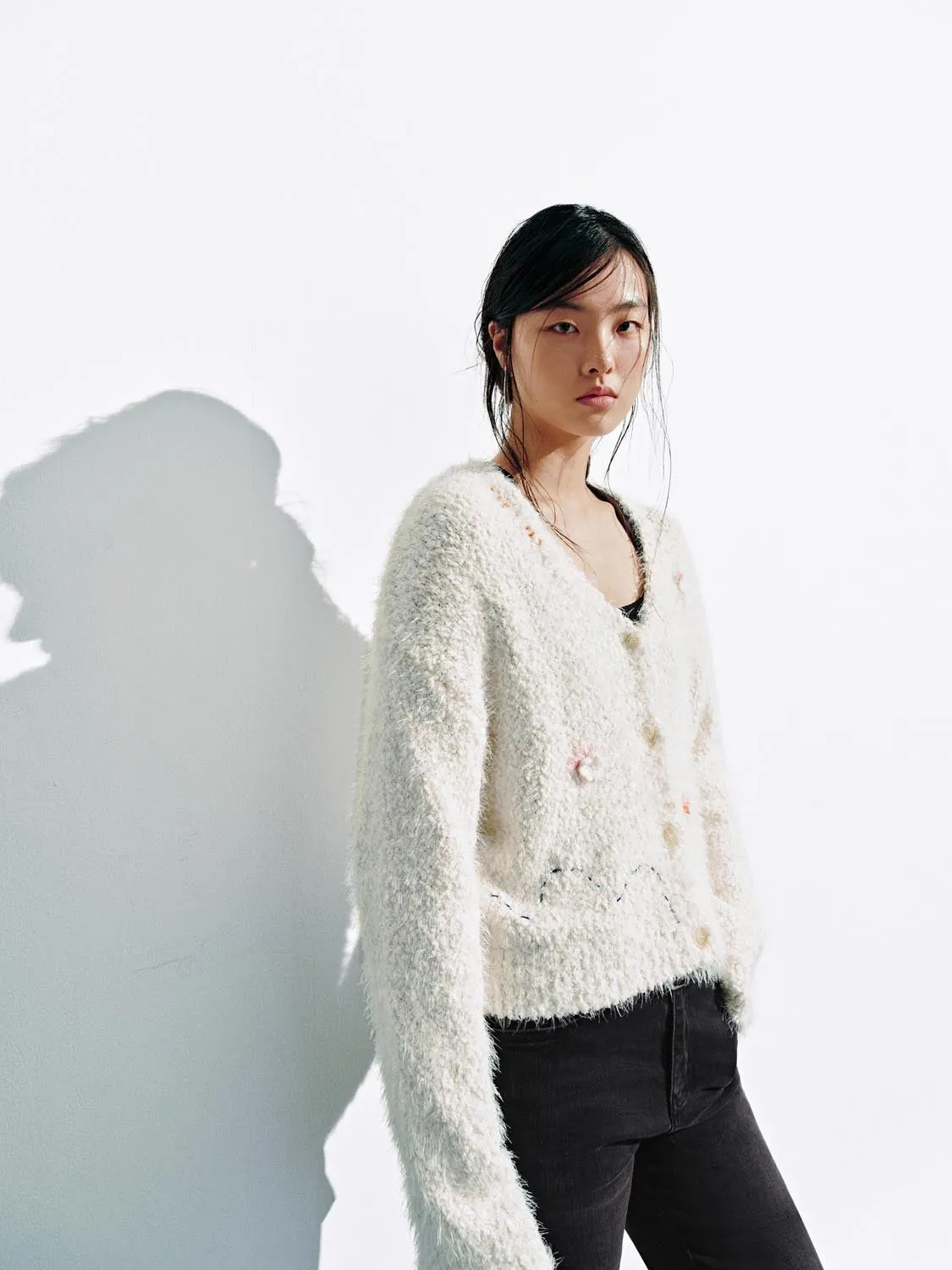 Embroidered V-Neck Knitted Cardigans sold by Urban Revivo product image thumbnail 2