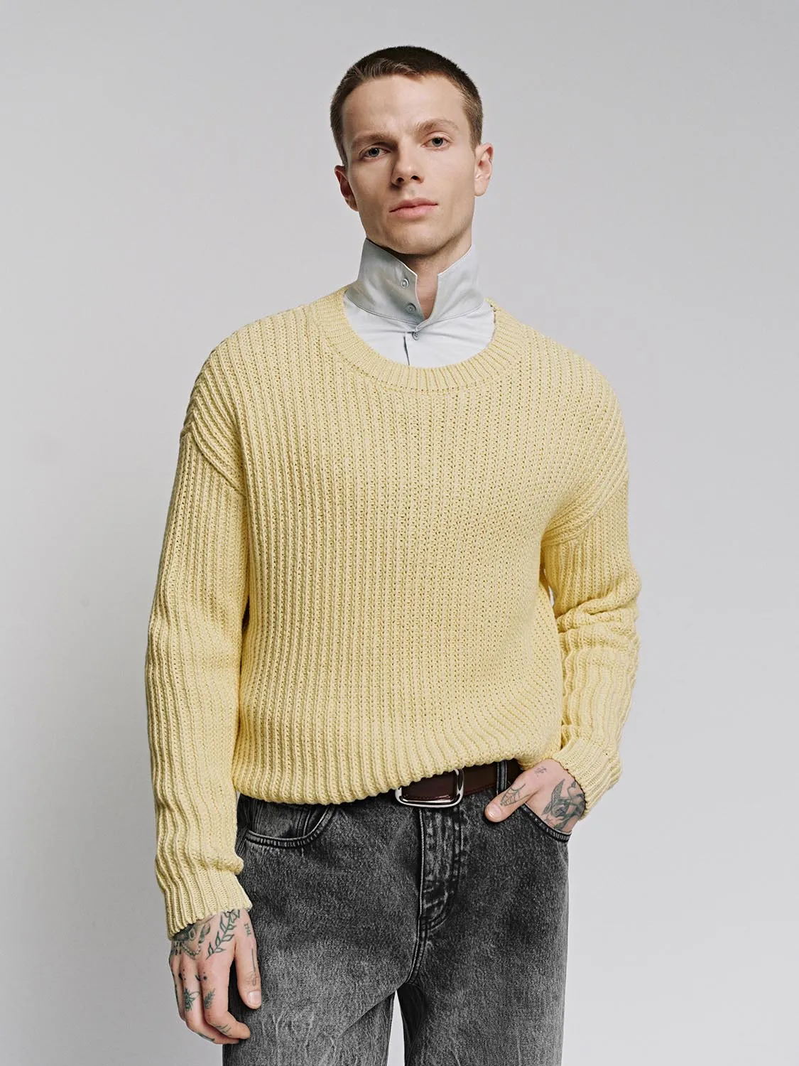 Long Sleeve Knitted T-Shirts sold by Urban Revivo