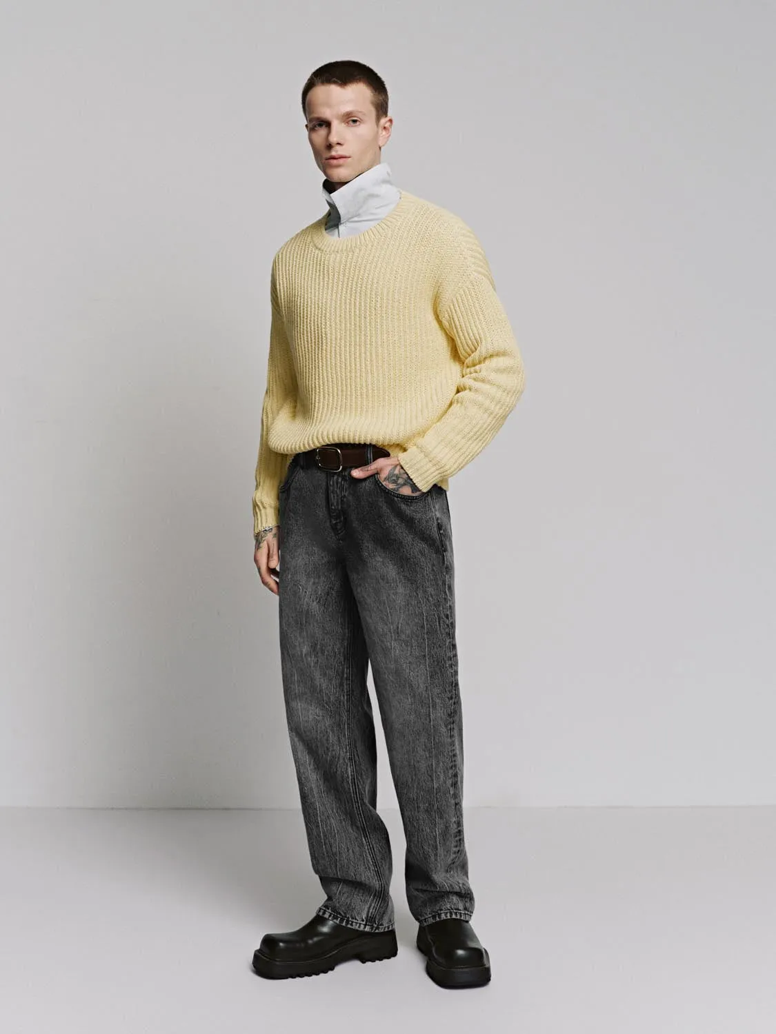 Long Sleeve Knitted T-Shirts sold by Urban Revivo product image thumbnail 5