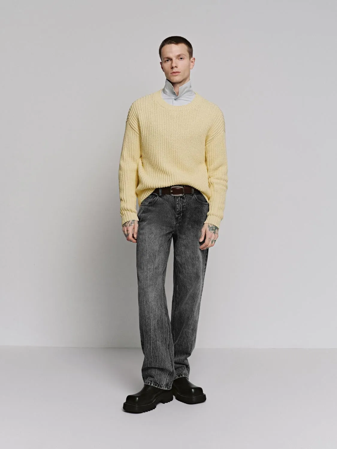 Long Sleeve Knitted T-Shirts sold by Urban Revivo product image thumbnail 4