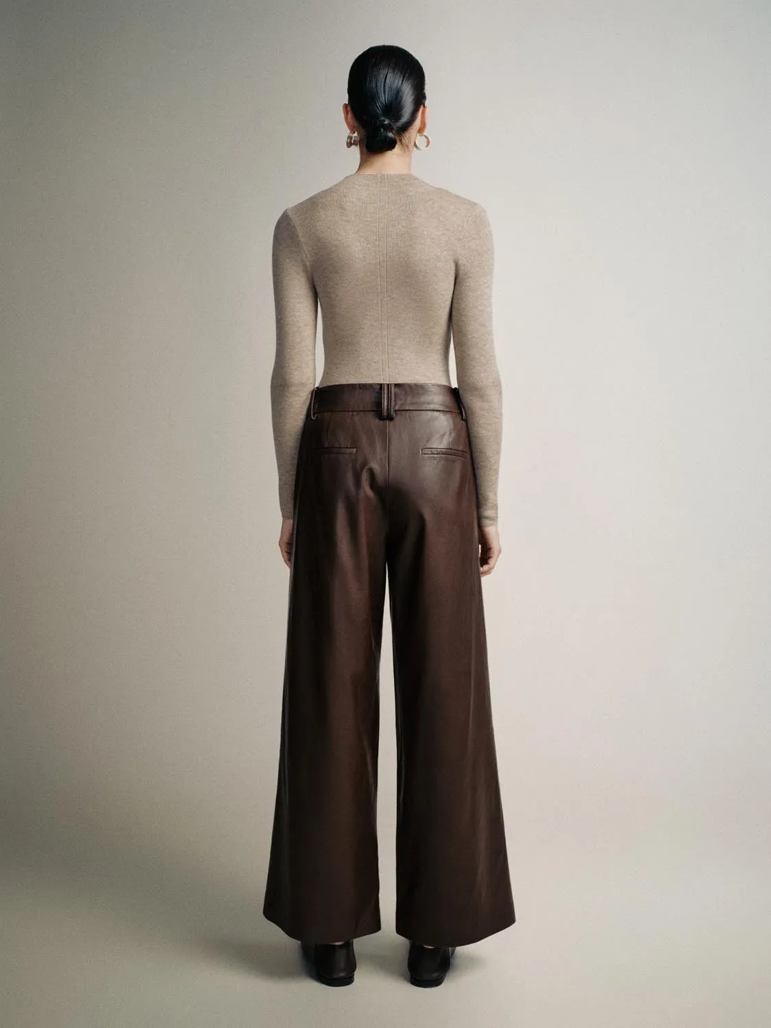 Vegan Leather Wide Leg Pants sold by Urban Revivo product image thumbnail 4