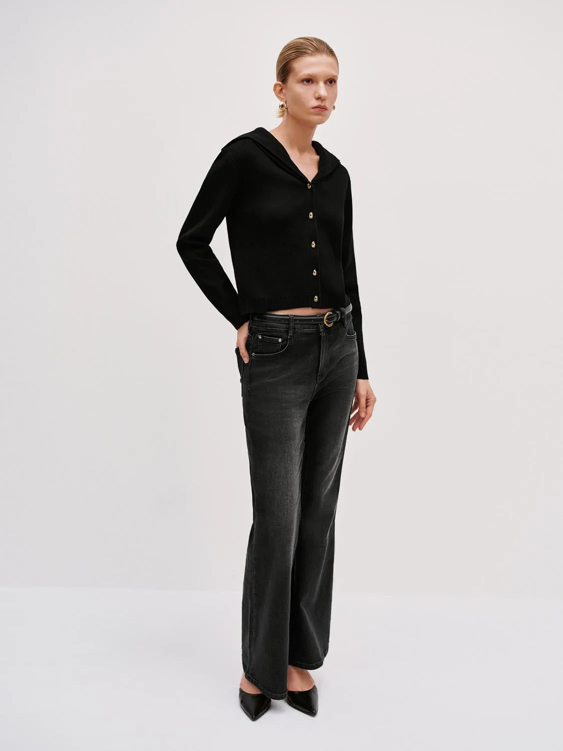 Large Collar Knitted Cardigan sold by Urban Revivo product image thumbnail 4