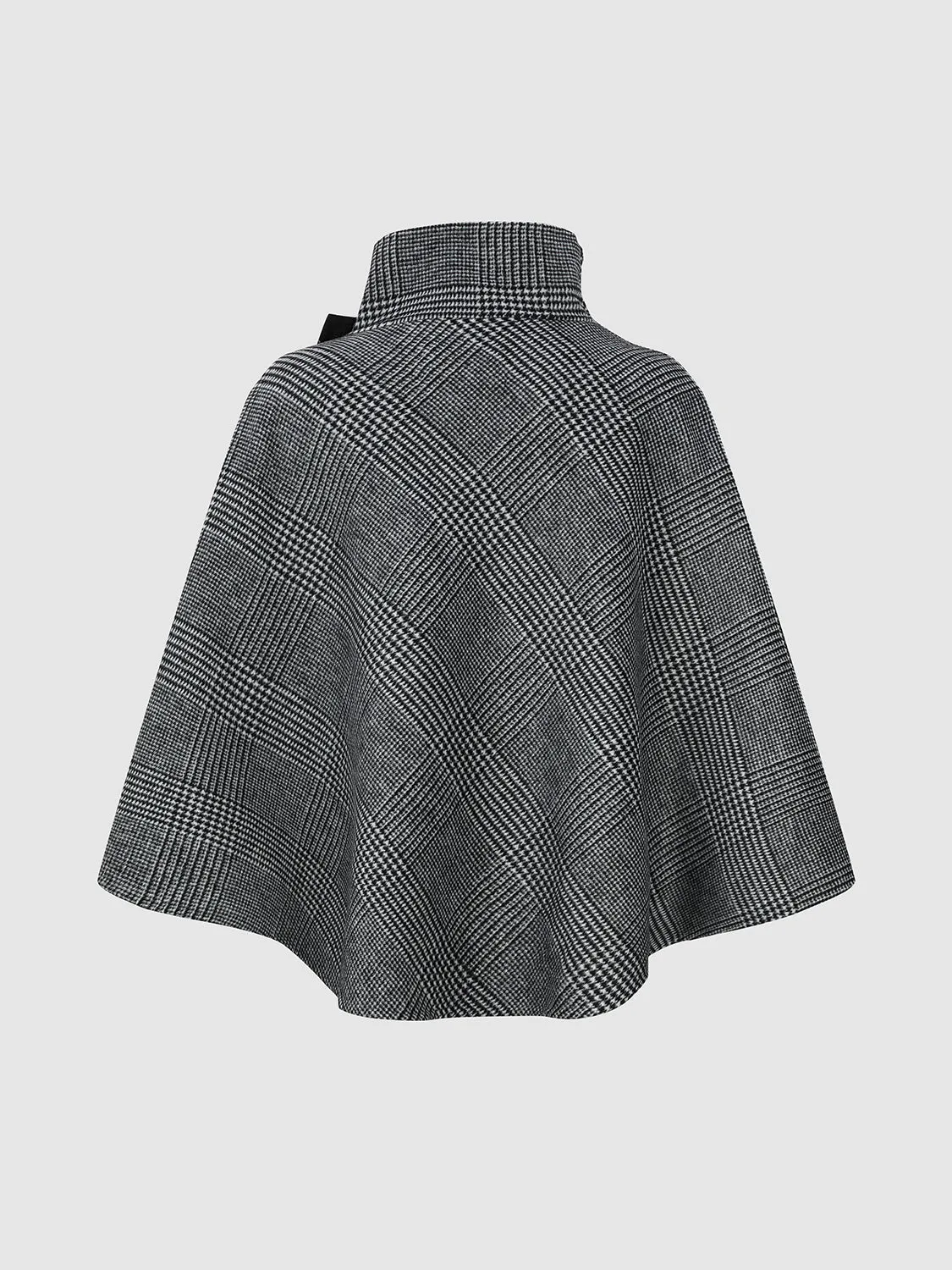 High Neck Striped Diagonal Check Wool Ponchos sold by Urban Revivo product image thumbnail 2