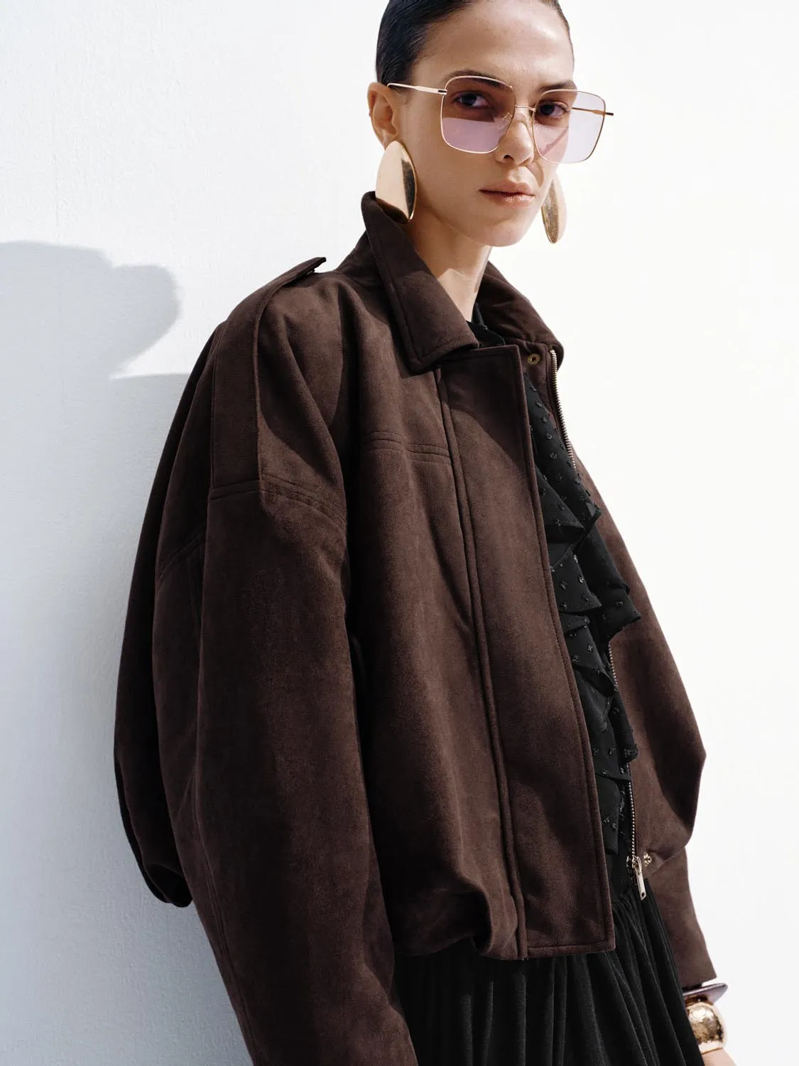 Oversized Bomber Jackets sold by Urban Revivo product image thumbnail 2