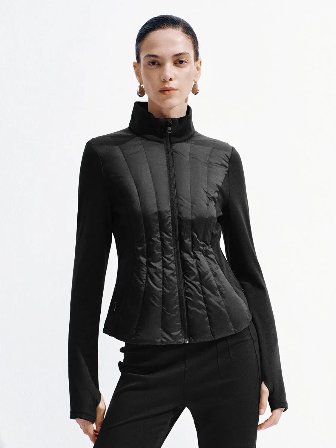 Cinched Waist Skinny Quilted Jackets sold by Urban Revivo