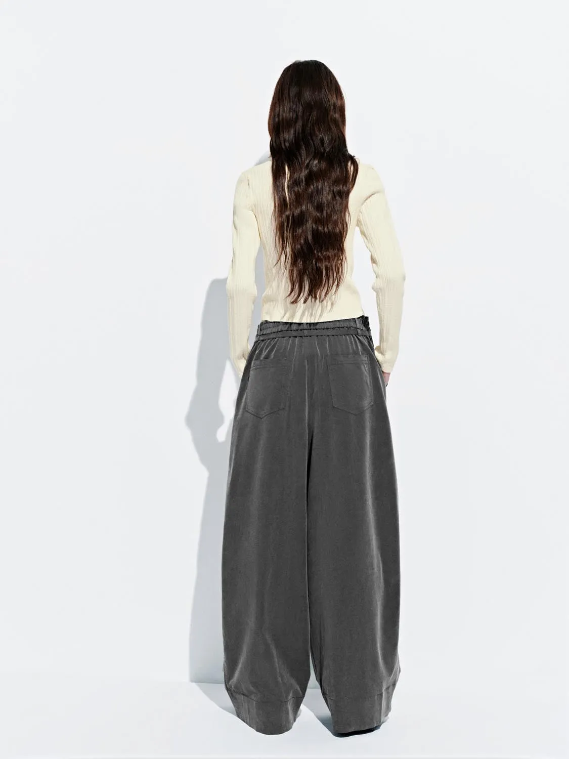 Drawstring Pull On Wide Leg Pants sold by Urban Revivo product image thumbnail 4