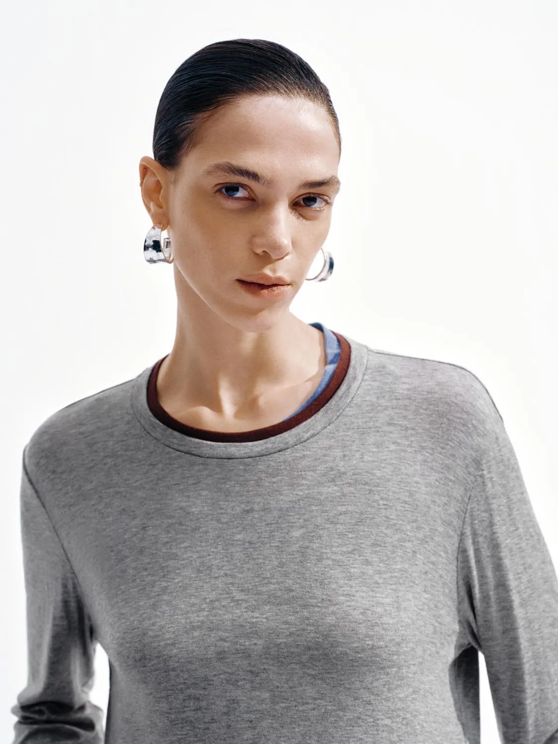 Contrast Trim Long Sleeve T-Shirts sold by Urban Revivo product image thumbnail 3