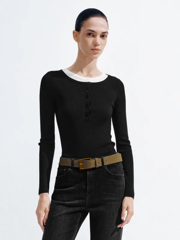 Long Sleeve Skinny Knitted T-Shirts sold by Urban Revivo