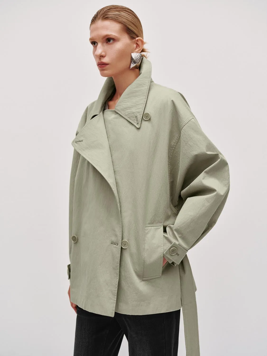Belted Short Trench Coats sold by Urban Revivo product image thumbnail 2