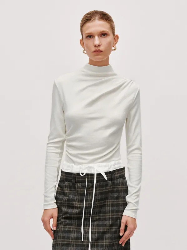 Ruched High Neck Long Sleeve T-Shirts sold by Urban Revivo