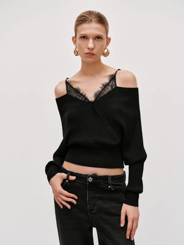 2 In 1 Lace Knitted T-Shirts sold by Urban Revivo