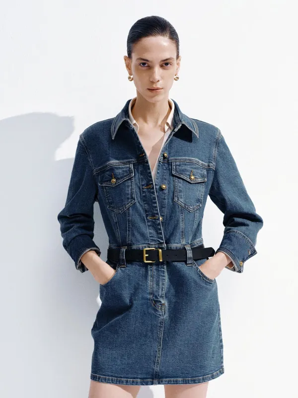 Button Detail Denim Midi Dresses sold by Urban Revivo