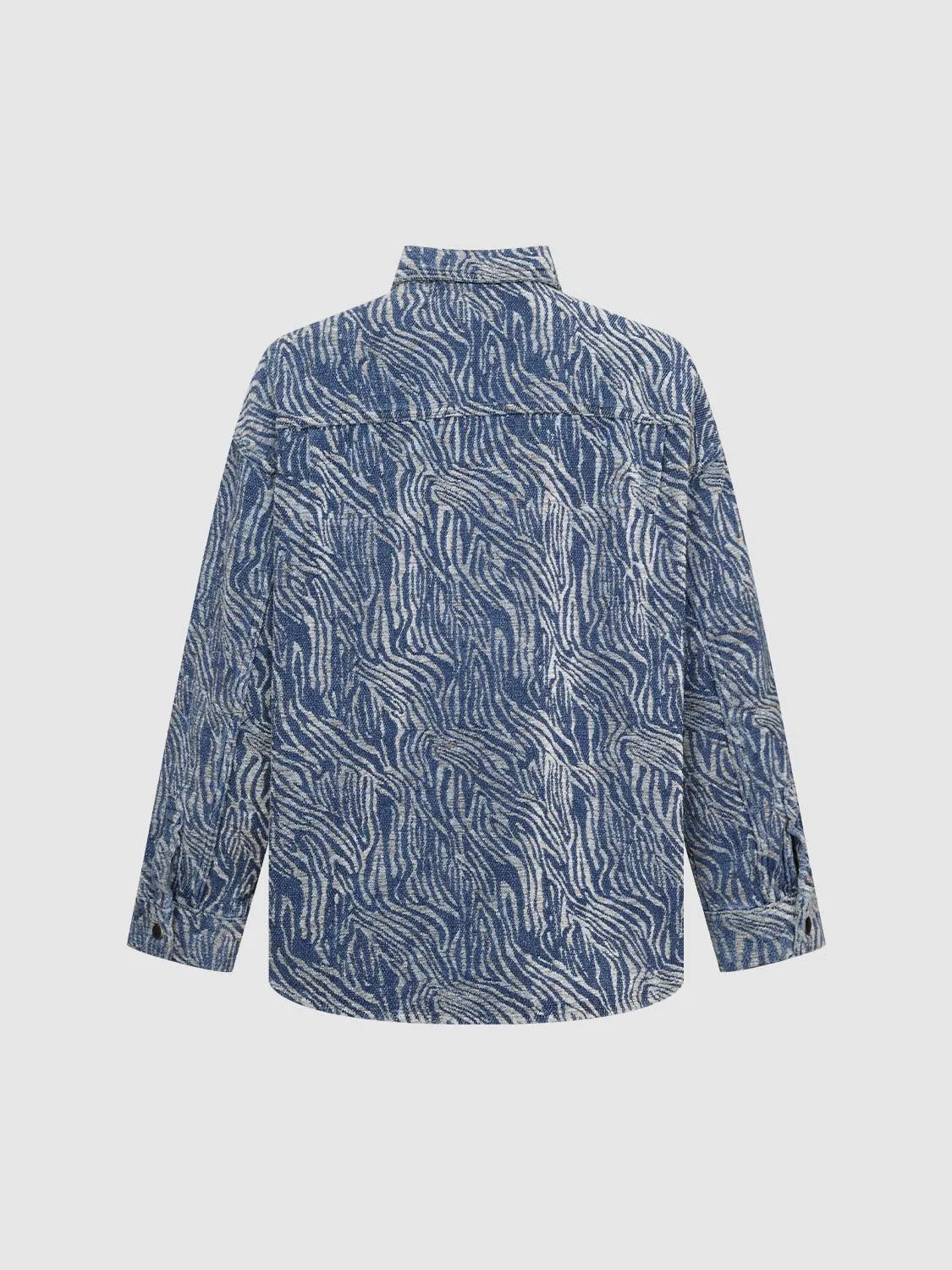 Zebra Print Loose Denim Shirts sold by Urban Revivo product image thumbnail 2