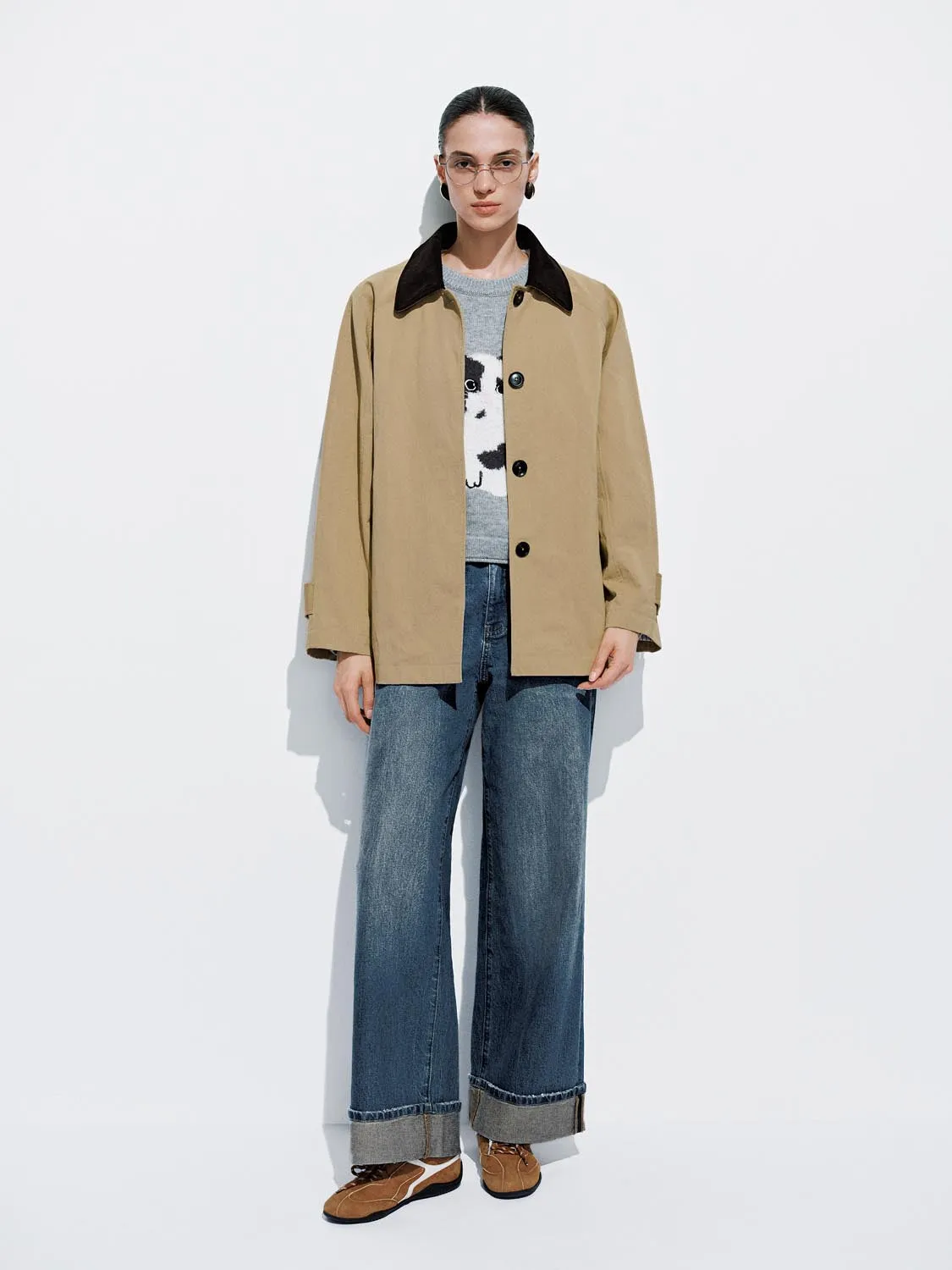 Contrast Collar Button Up Jackets sold by Urban Revivo product image thumbnail 4