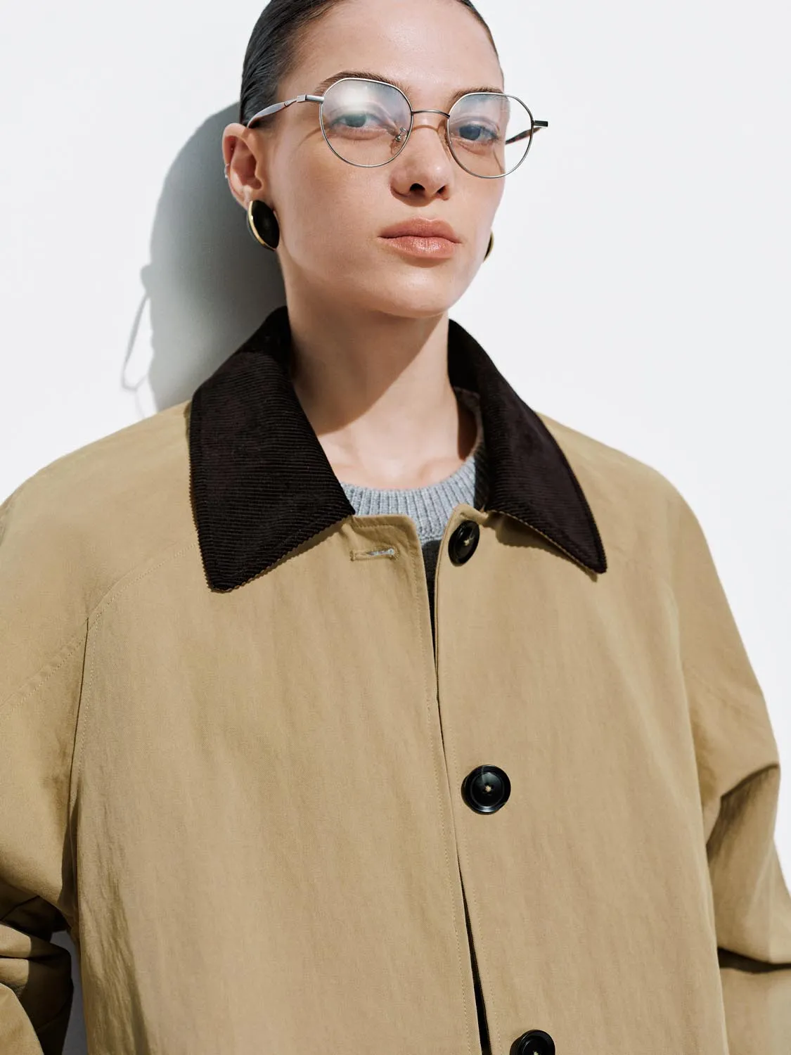 Contrast Collar Button Up Jackets sold by Urban Revivo product image thumbnail 3