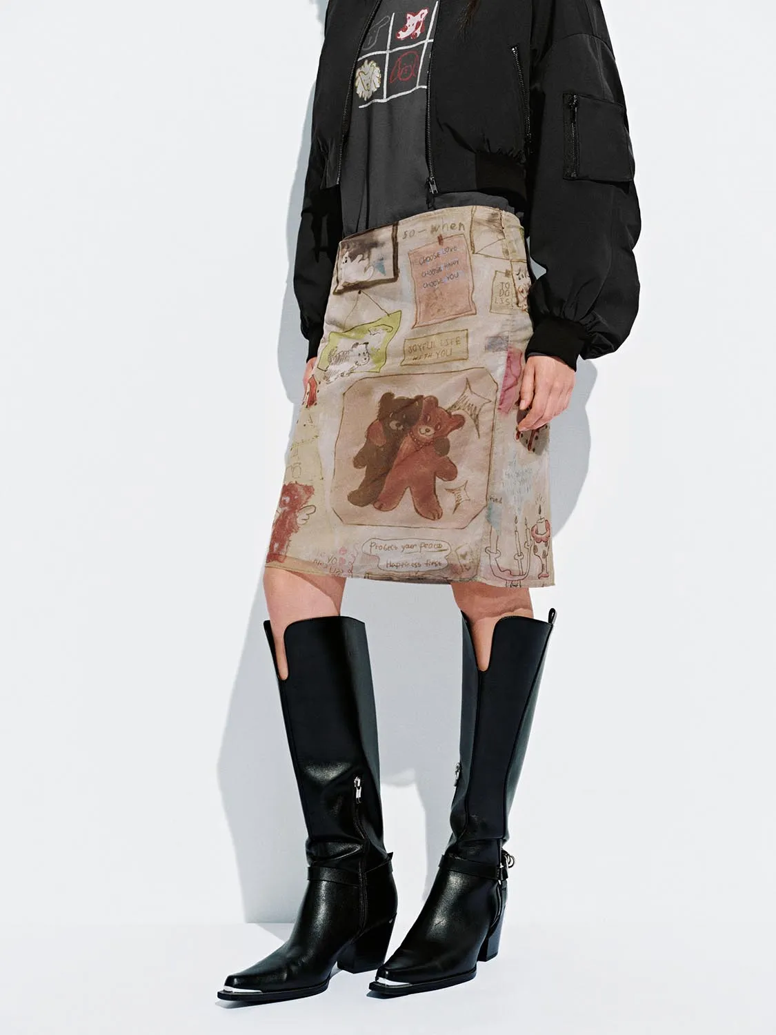 Graphic Straight Midi Skirts sold by Urban Revivo product image thumbnail 3