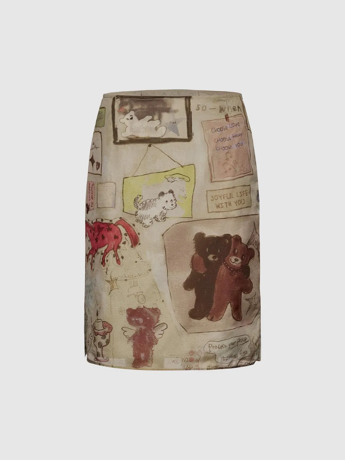 Graphic Straight Midi Skirts sold by Urban Revivo product image thumbnail 2