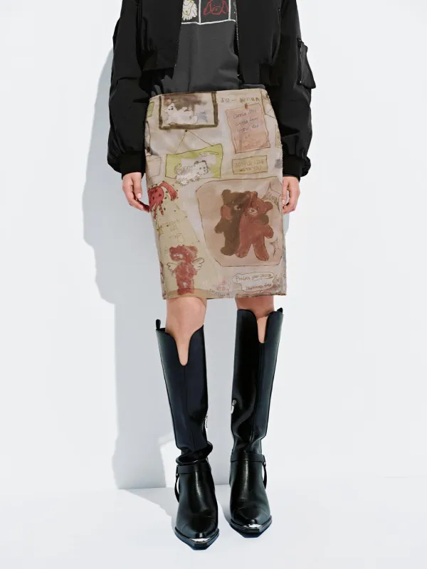 Graphic Straight Midi Skirts sold by Urban Revivo