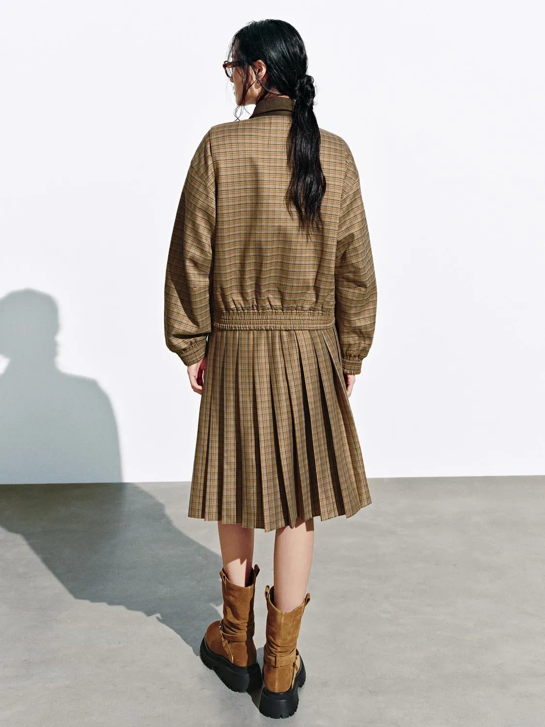 2 In 1 Layered Check Midi Skirts sold by Urban Revivo product image thumbnail 4