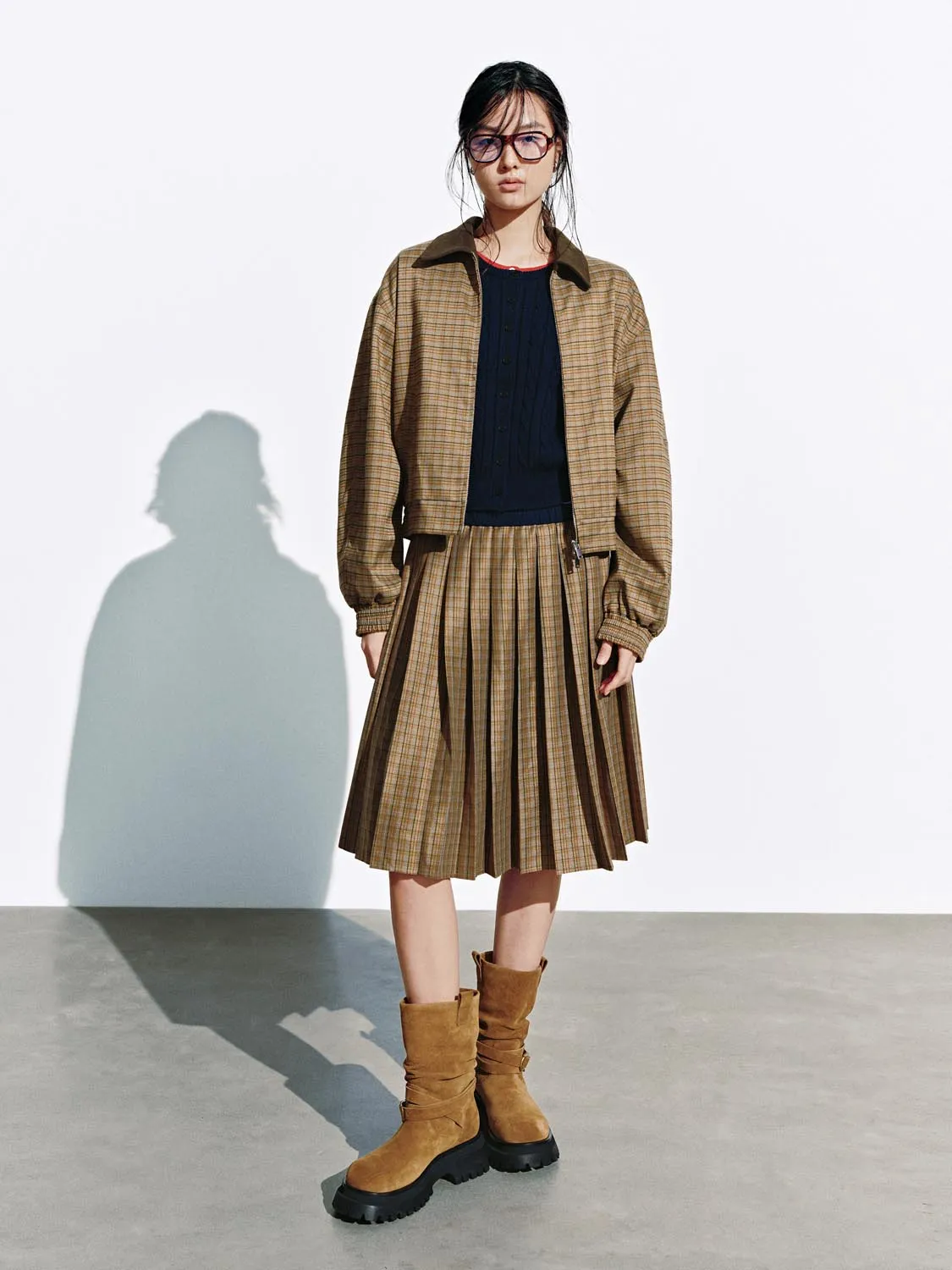 Collared Check Bomber Jackets sold by Urban Revivo product image thumbnail 4