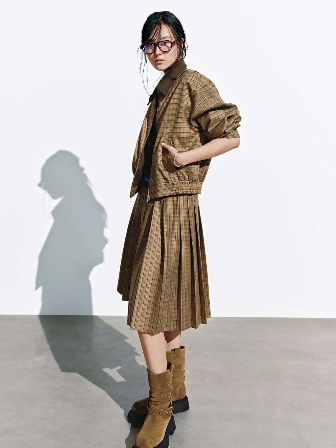 Collared Check Bomber Jackets sold by Urban Revivo product image thumbnail 5